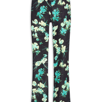 Calça Feminina Linho Longa Semi Flare Vinco - Preto