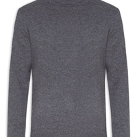 Suéter Masculino Gola Alta Com Blend De Lã E Cashmere - Cinza