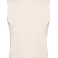 Blusa Feminina Tricot Sem Manga - Bege