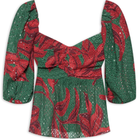 Blusa Feminina Laise Estampa Botânico - Verde