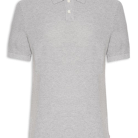 Polo Masculina Classic Fit Tricot - Cinza