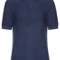 Polo Masculina Classic Fit Em Tricot - Azul