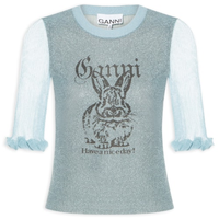 Blusa Feminina Sheer Jacquard Top - Azul