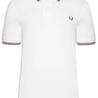 Polo Masculina Twin Tipped Regular Fit Em Piquet De Algodão - Branco