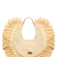 Bolsa Feminina Large Raffia Moon Tote Bag - Bege