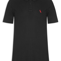 Polo Masculina Piquet Class Red Bird - Preto