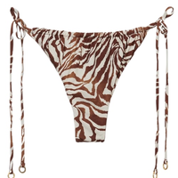 Calcinha De Biquíni Brasileira Brown Zebra - Marrom