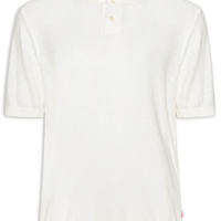 Polo Masculina Sweater Knit - Branco