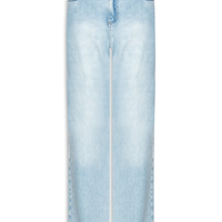 Calça Feminina Reta Lavagem Clara - Azul