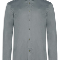 Camisa Masculina Empire Regular Fit Em Sarja - Cinza