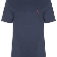 Camiseta Masculina Básica Namorados - Azul