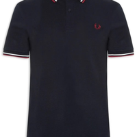 Polo Masculina Twin Tipped Regular Fit - Azul