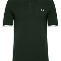 Polo Masculina Twin Tipped Regular Fit Em Piquet De Algodão - Verde