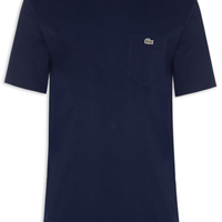 Camiseta Masculina Classic Fit Com Bolso No Peito Em Algodão Orgânico - Azul