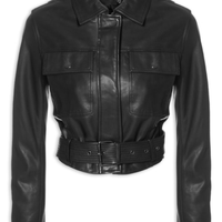 Jaqueta Feminina Couro Cropped - Preto