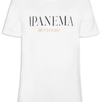 Camiseta Masculina Manga Curta Gola Careca Vintage Ipanema Serifado - Branco