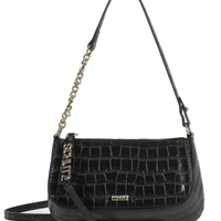 Bolsa Feminina Tiracolo Croco - Preto