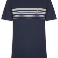 Camiseta Masculina Manga Curta Vintage Listrado Surfing - Azul
