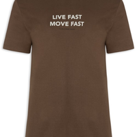 Camiseta Masculina Live Fast - Marrom