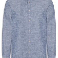 Camisa Masculina Comfort Fit Gola Padre - Azul