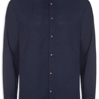 Camisa Masculina Comfort Fit Gola Padre - Azul