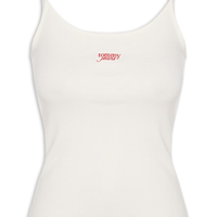 Regata Feminina Script Strappy Top - Branco