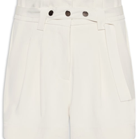 Short Feminino Alfaiataria Com Cinto - Off White
