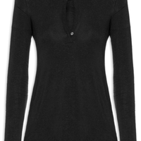 Blusa Feminina Raglan Desconstruída Básica - Preto