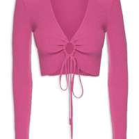 Blusa Franzida Tricot - Rosa