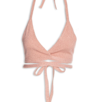Top Biquíni Tricot Amarração - Rosa