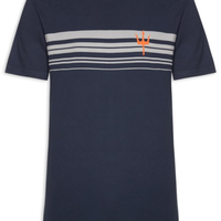 Camiseta Masculina Manga Curta Vintage Listrado Surfing - Azul