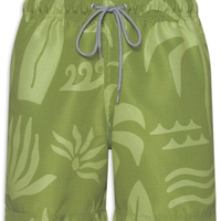 Short Masculino Beachwear Estampa Praia - Verde
