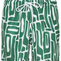 Short Masculino Beachwear Estampa Abstrata - Verde
