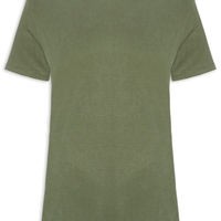 Camiseta Masculina Básica Slim Canelado Gola Careca - Verde