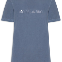 Camiseta Masculina Manga Curta Gola Careca Stone Rio - Azul