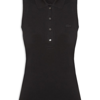 Polo Feminina Slim Fit Sem Mangas - Preto