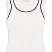 Regata Feminina Tricot Bicolor - Off White