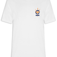 Camiseta Masculina Manga Curta Vintage Tridente Oceans - Branco