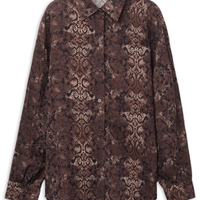Camisa Com Padrão Selva - Marrom