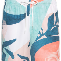 Short Masculino Beachwear Estampa Geométrica - Laranja