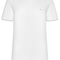 Camiseta Masculina Básica Em Algodão Com Friso - Branco