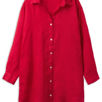 Camisa Em Linho - Vermelho
