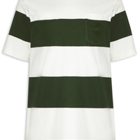 Camiseta Masculina Stepped Hem Half-Sleeve - Verde