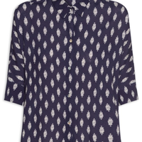 Camisa Feminina Cropped - Azul