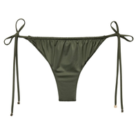 Calcinha De Biquíni Brasileira Com Amarração Shiny Satin - Verde