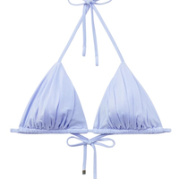 Parte De Cima De Biquíni Cortininha Shiny Satin - Azul