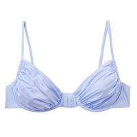 Parte De Cima De Biquíni Balconette Shiny Satin - Azul