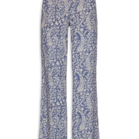 Calça Feminina Reta Pala Estampa Maze - Azul