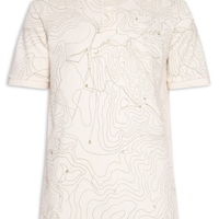 Polo Masculina Loose Fit Landscape Petit Piquet - Bege