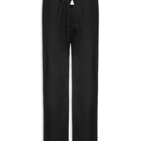 Calça Masculina Sarja Cós Elástico Cordão Slim - Preto